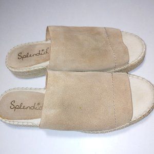 Splendid Thaddeus Espadrille Slip On Sandals Size 8.5 Tan/Beige